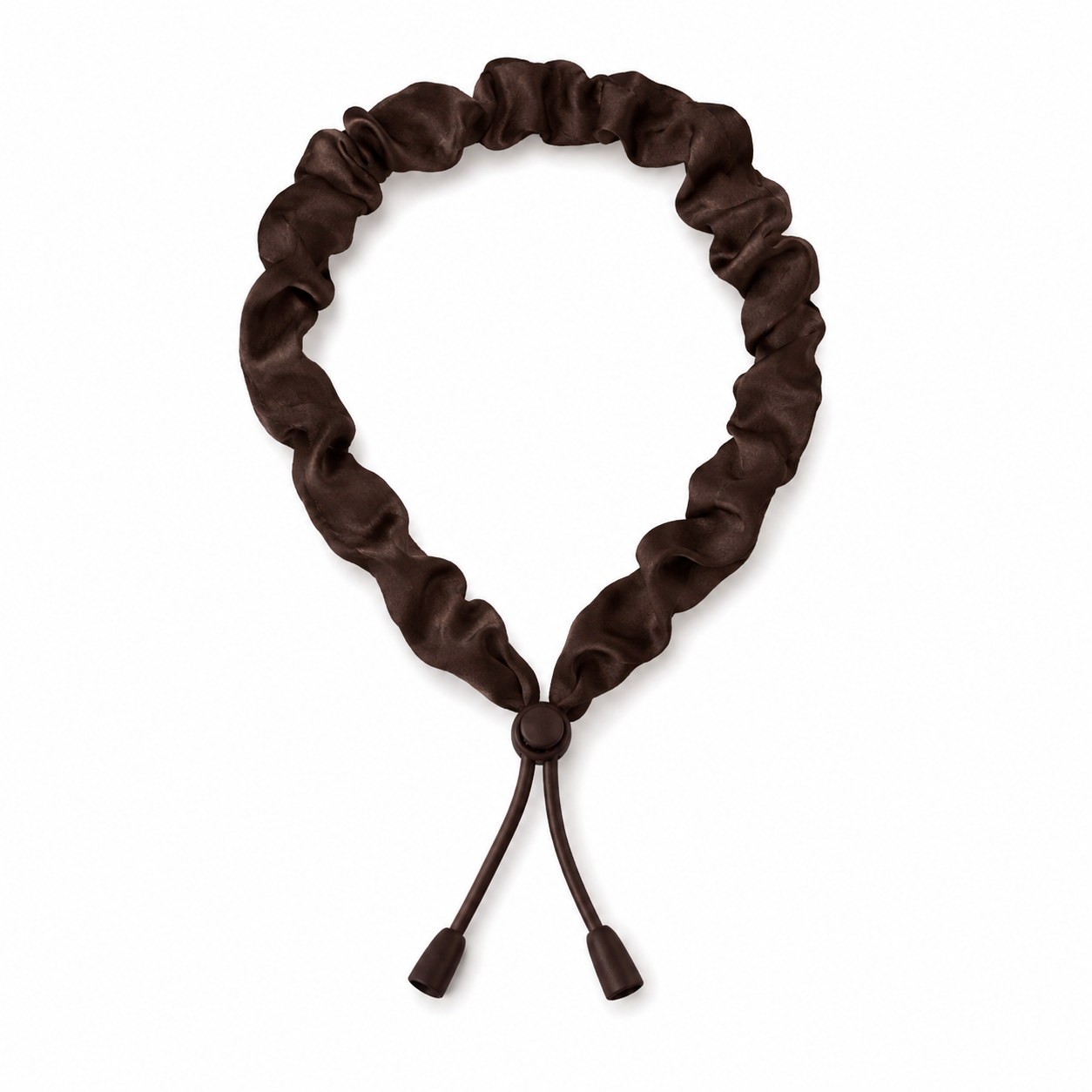 Adjustable black satin scrunchie