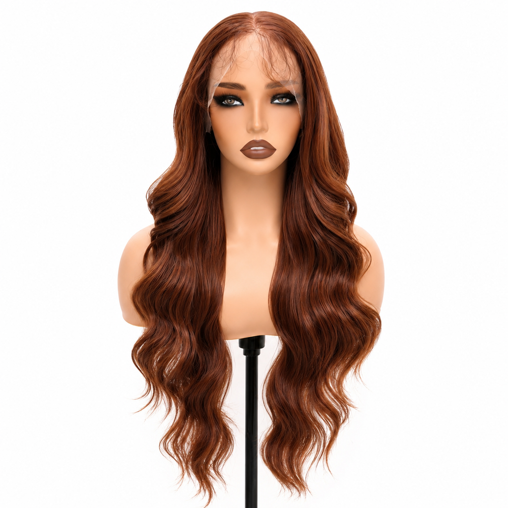 Auburn – Perruque Synthétique, volume naturel & couleur chaude