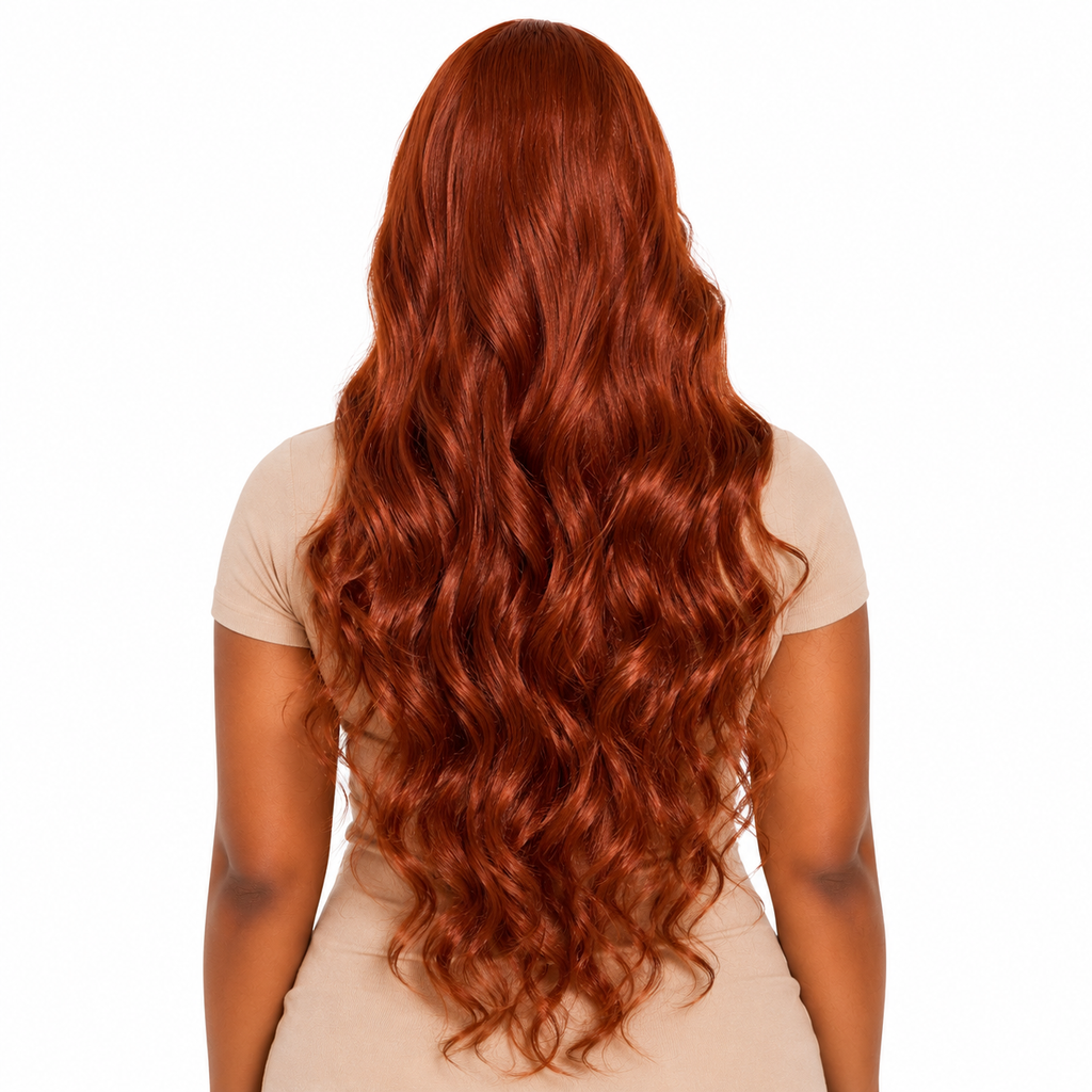 Auburn – Perruque Synthétique, volume naturel & couleur chaude
