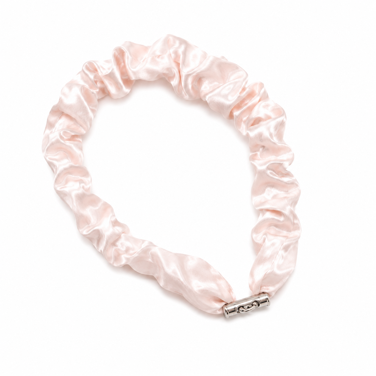 Adjustable black satin scrunchie