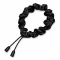 Adjustable black satin scrunchie