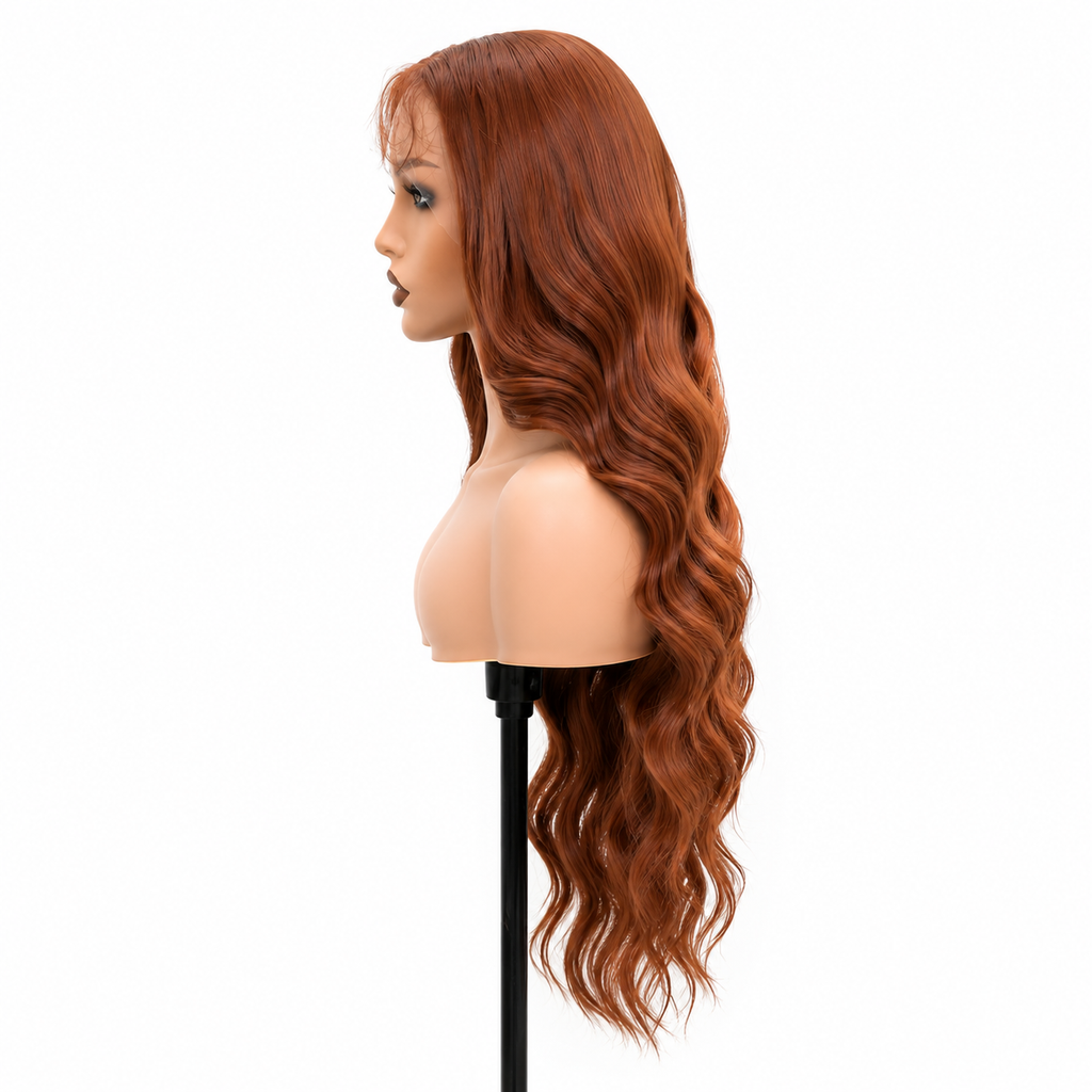 Auburn – Perruque Synthétique, volume naturel & couleur chaude