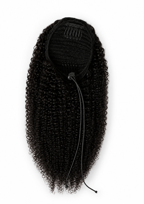 Afro Puff Drawstring Pferdeschwanz aus Echthaar – Kinky Curly Clip-In Haarverlängerung für Afro Haar | 14 Zoll | 100 g